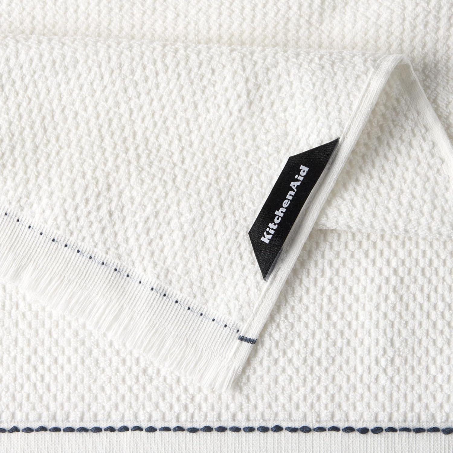 imageKitchenAid Gourmet Series Gridlines Kitchen Towels 3Pack Set 100 Cotton Absorbent Passion Red 18quotx28quotInk Blue