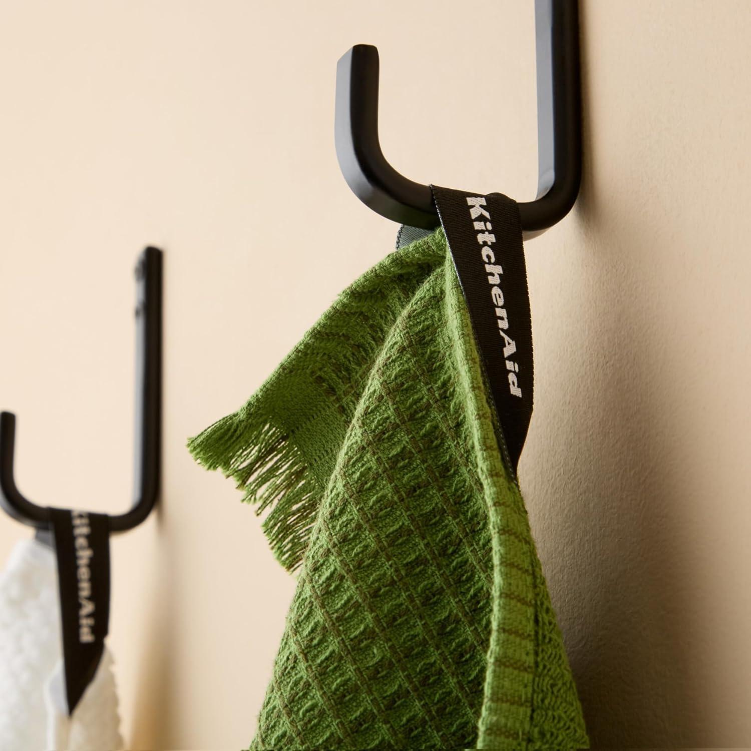 imageKitchenAid Gourmet Series Gridlines Kitchen Towels 3Pack Set 100 Cotton Absorbent Passion Red 18quotx28quotMatcha Green