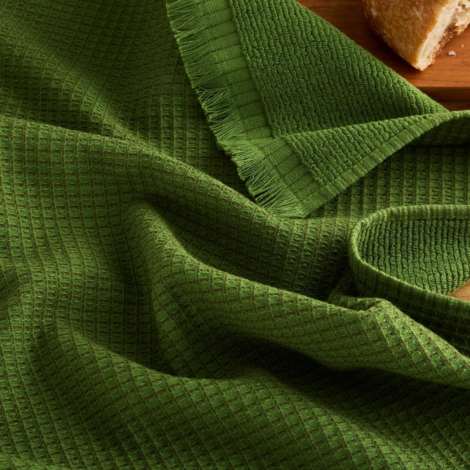 imageKitchenAid Gourmet Series Gridlines Kitchen Towels 3Pack Set 100 Cotton Absorbent Passion Red 18quotx28quotMatcha Green