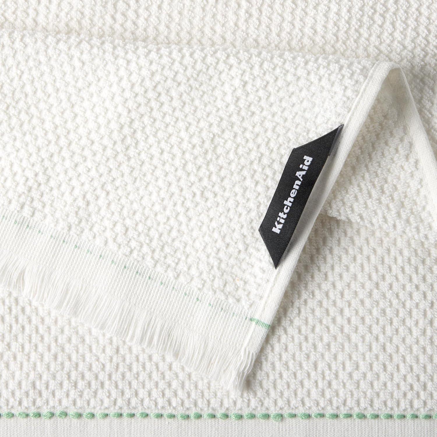 imageKitchenAid Gourmet Series Gridlines Kitchen Towels 3Pack Set 100 Cotton Absorbent Passion Red 18quotx28quotMilkshake Tan