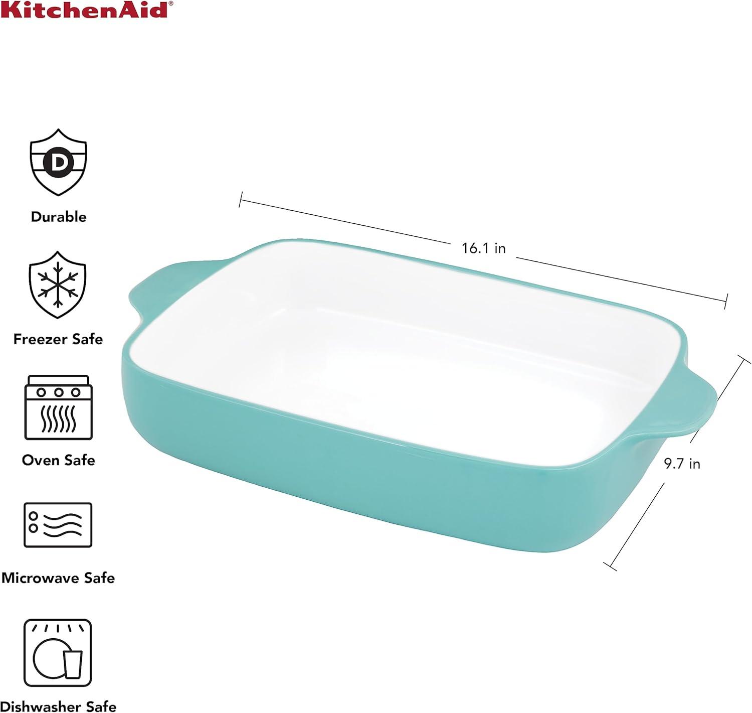 imageKitchenAid Loaf Pan Vitrified Stoneware 5in 9in 225in Blue VelvetAqua Sky