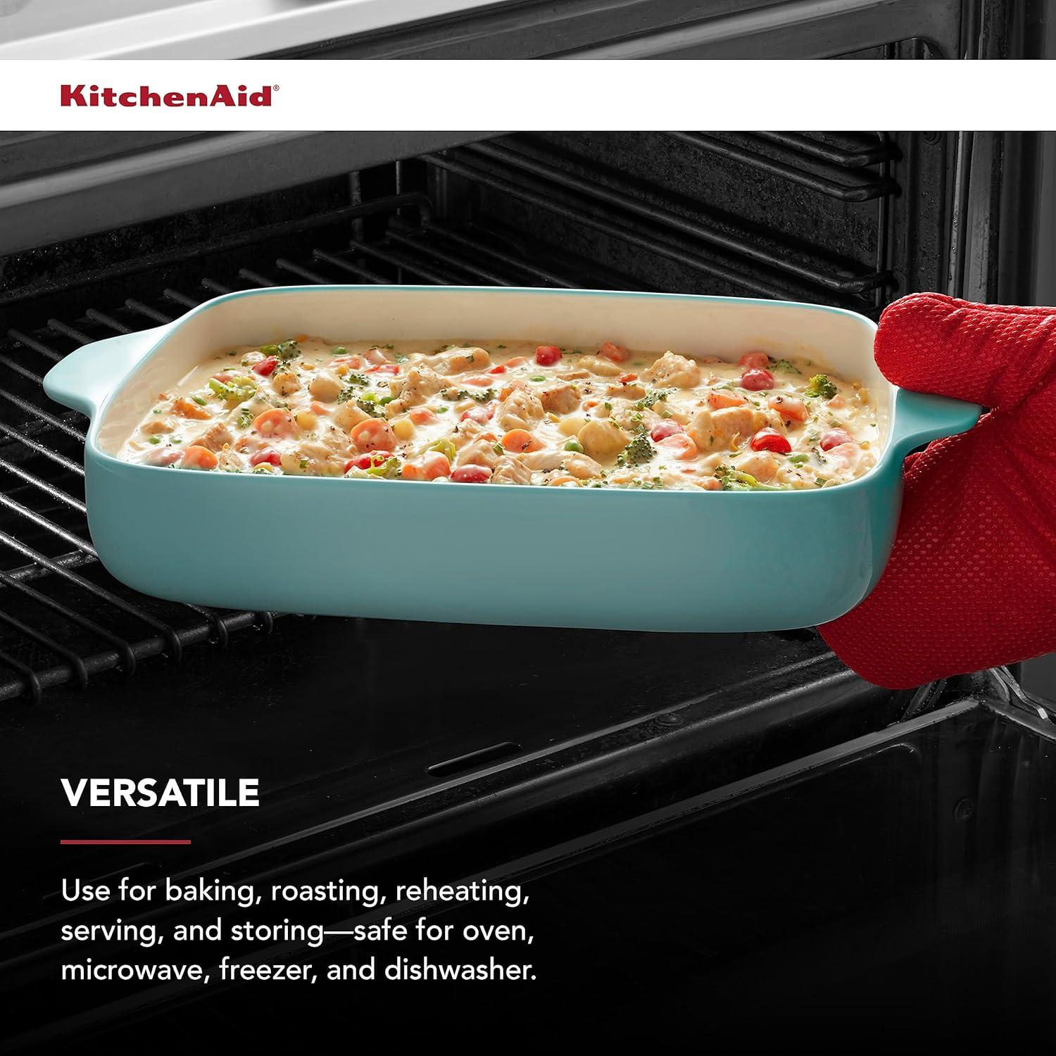 imageKitchenAid Loaf Pan Vitrified Stoneware 5in 9in 225in Blue VelvetAqua Sky