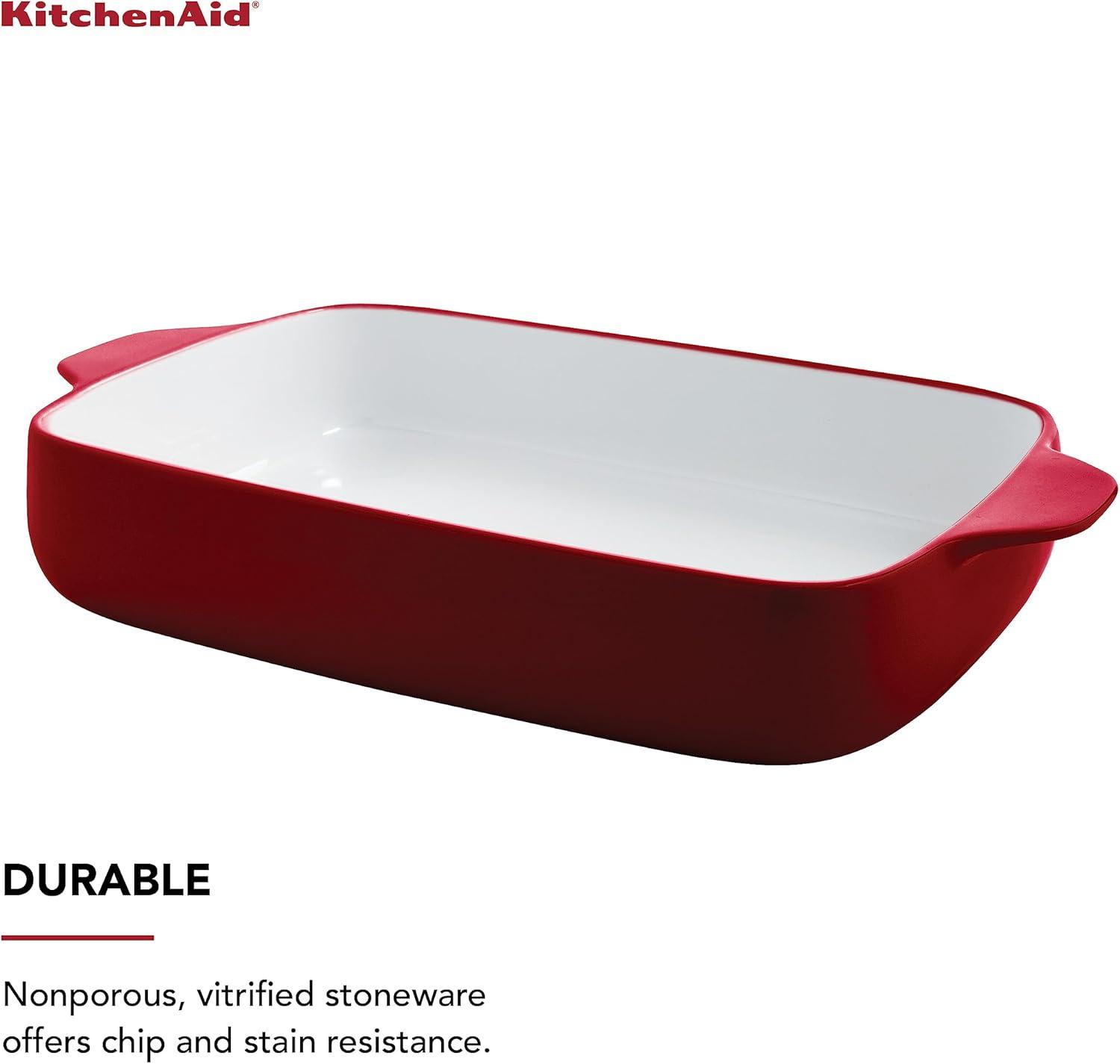 imageKitchenAid Loaf Pan Vitrified Stoneware 5in 9in 225in Blue VelvetRed