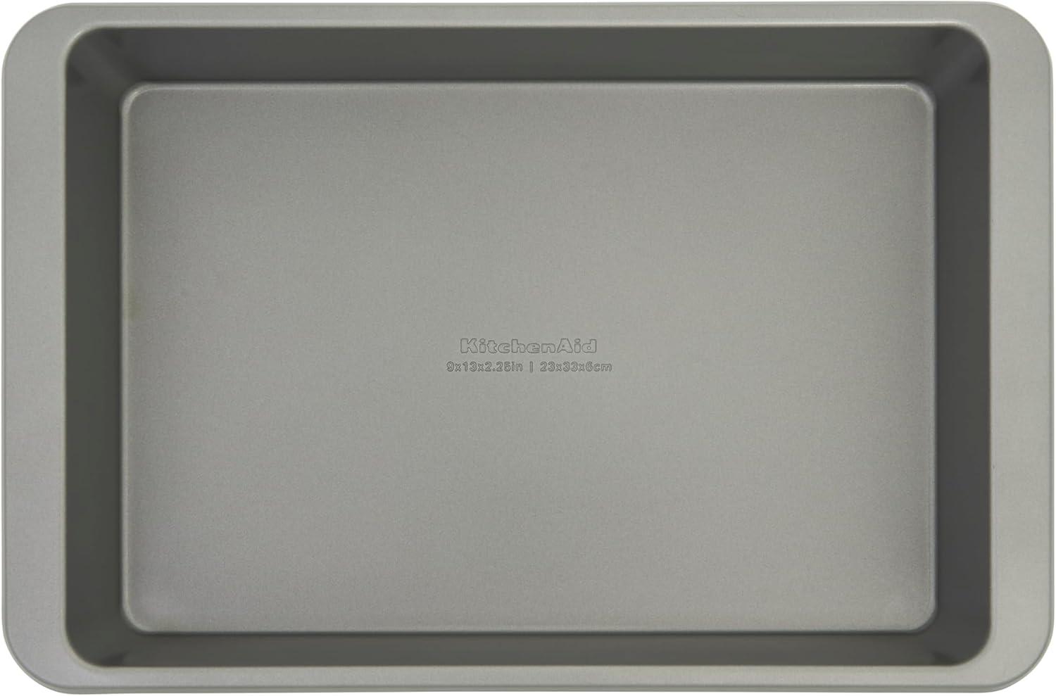 imageKitchenAid Nonstick Swiss Engineered Aluminized Steel Cake Pan Dishwasher Safe Pistachio 9 x 13 InchContour Silver