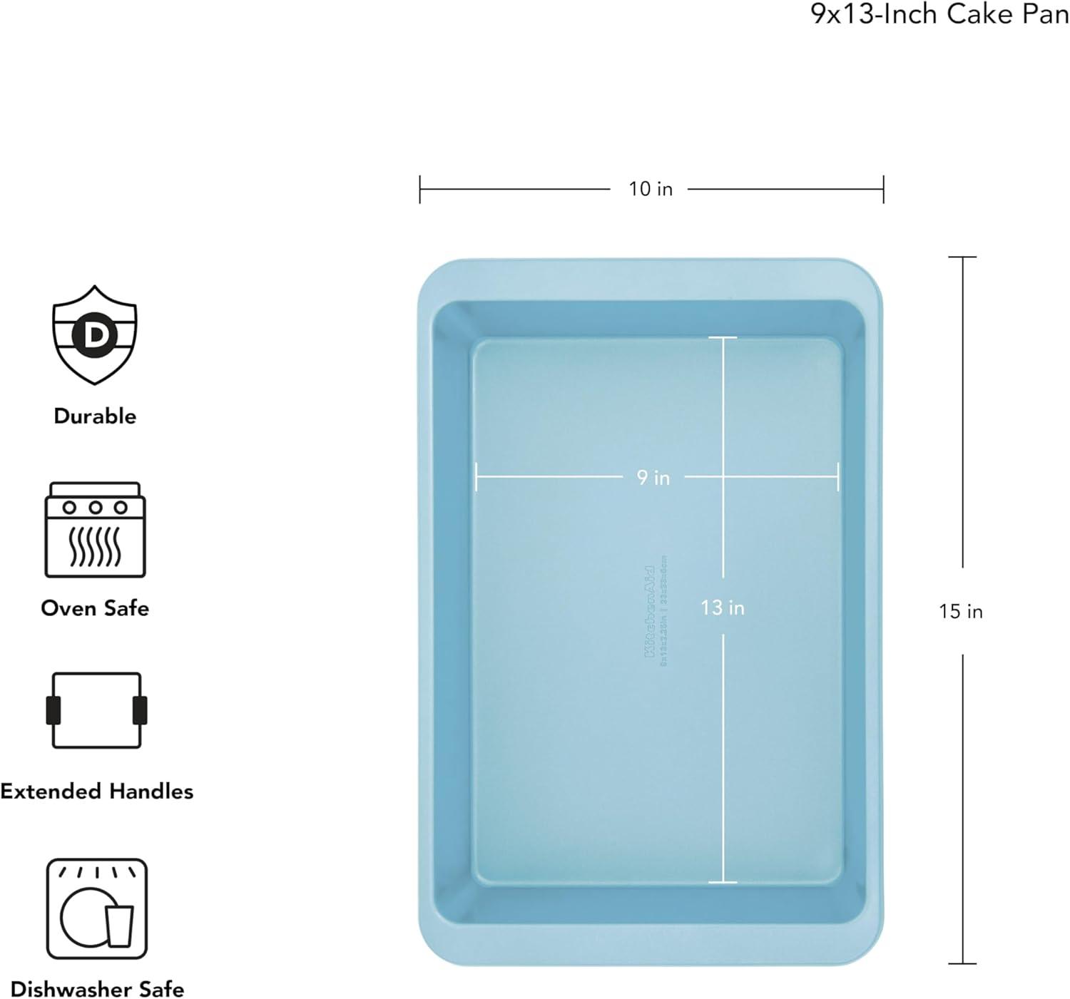 imageKitchenAid Nonstick Swiss Engineered Aluminized Steel Cake Pan Dishwasher Safe Pistachio 9 x 13 InchMineral Water