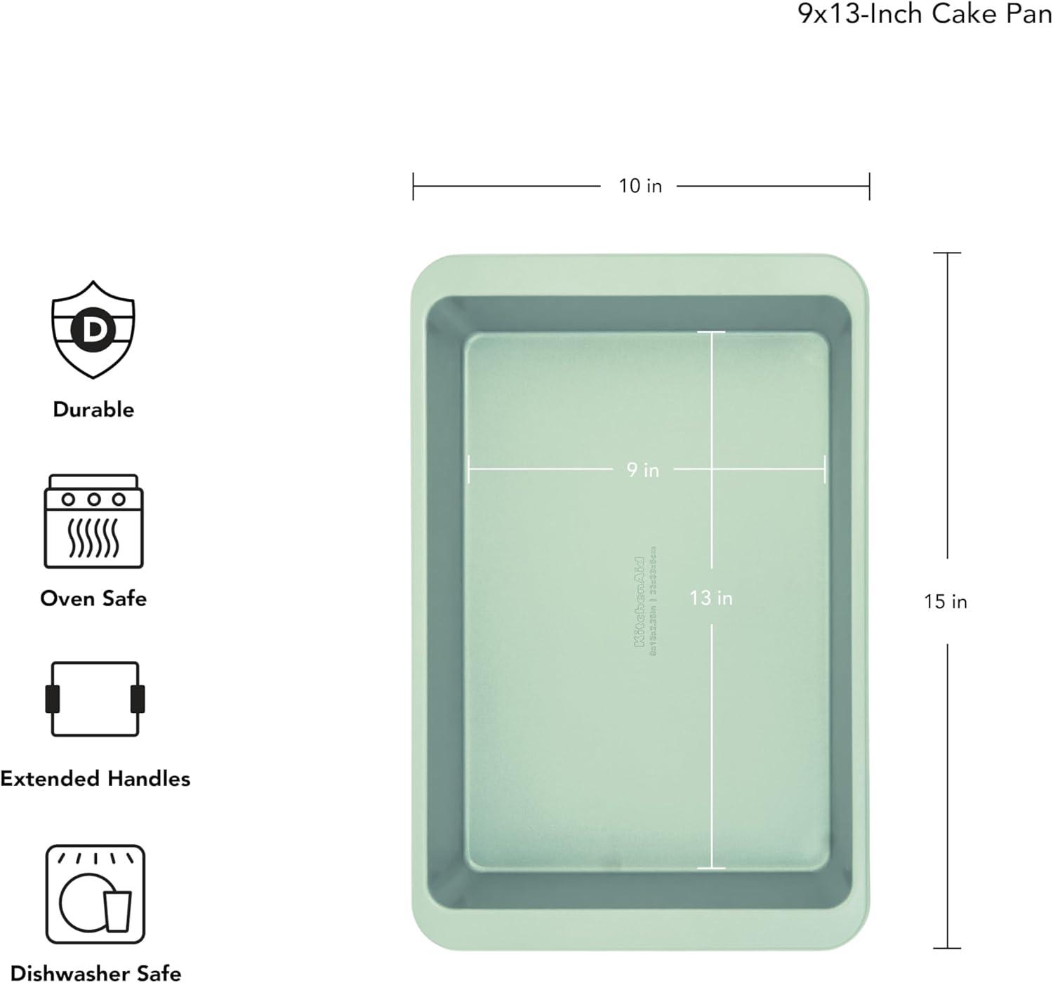 imageKitchenAid Nonstick Swiss Engineered Aluminized Steel Cake Pan Dishwasher Safe Pistachio 9 x 13 InchPistachio
