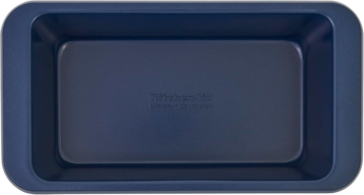imageKitchenAid Nonstick Swiss Engineered Aluminized Steel Loaf Pan Dishwasher Safe 9 x 5 Inch Ink BlueInk Blue