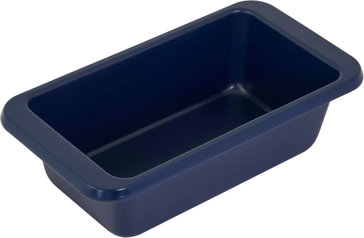 imageKitchenAid Nonstick Swiss Engineered Aluminized Steel Loaf Pan Dishwasher Safe 9 x 5 Inch Ink BlueInk Blue