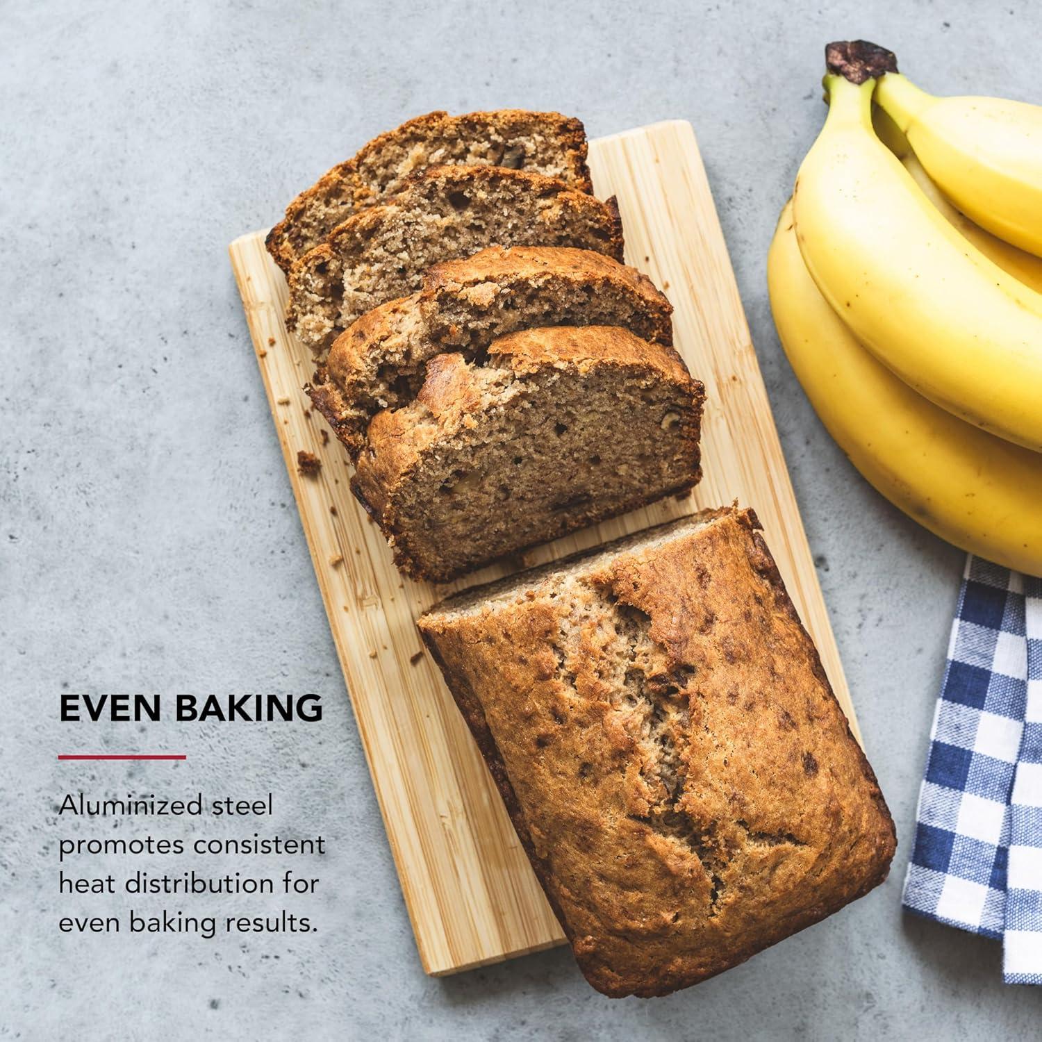 imageKitchenAid Nonstick Swiss Engineered Aluminized Steel Loaf Pan Dishwasher Safe 9 x 5 Inch Ink BlueMineral Water