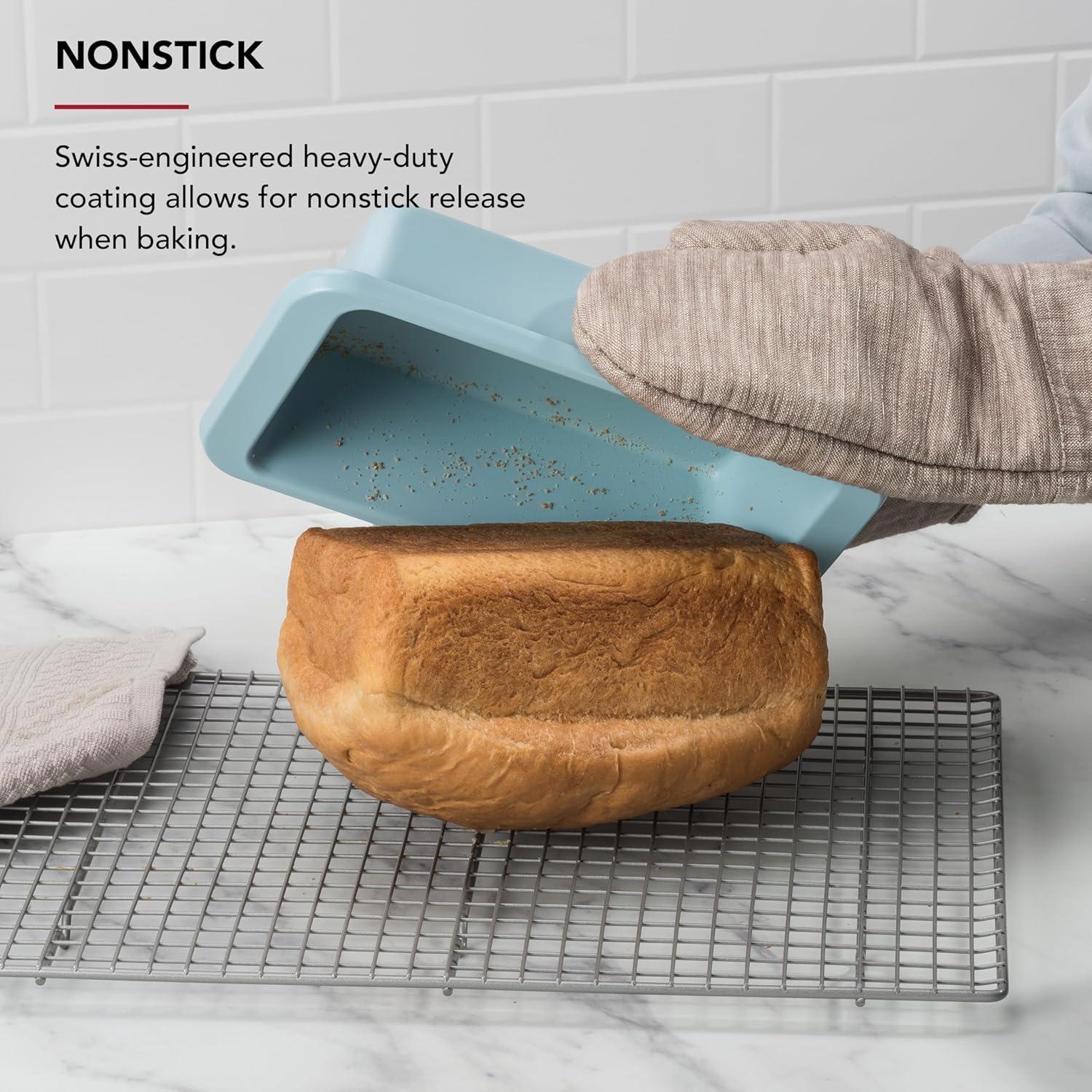 imageKitchenAid Nonstick Swiss Engineered Aluminized Steel Loaf Pan Dishwasher Safe 9 x 5 Inch Ink BlueMineral Water