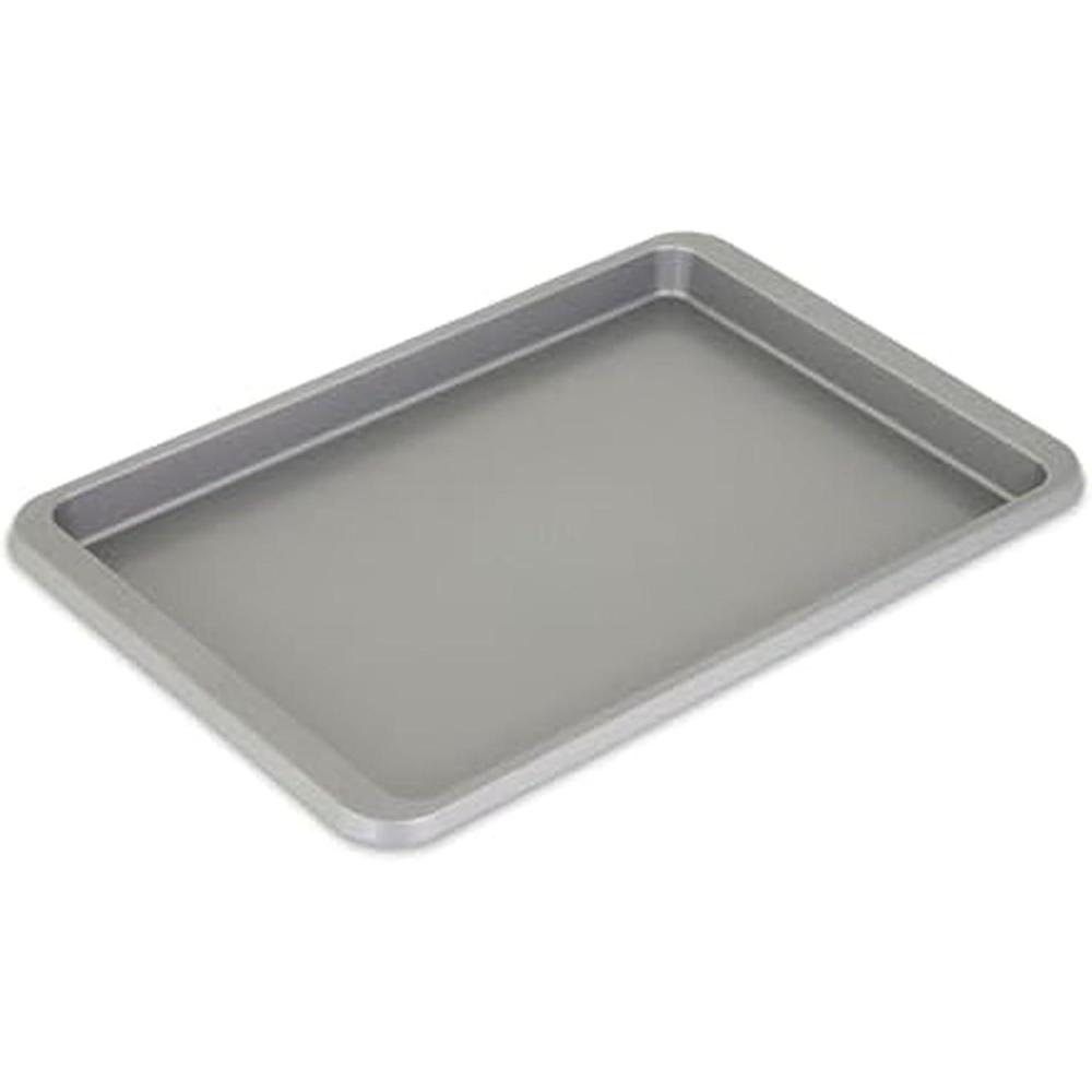 imageKitchenAid 10x15in Nonstick Aluminized Steel Baking Sheet Blue VelvetContour Silver