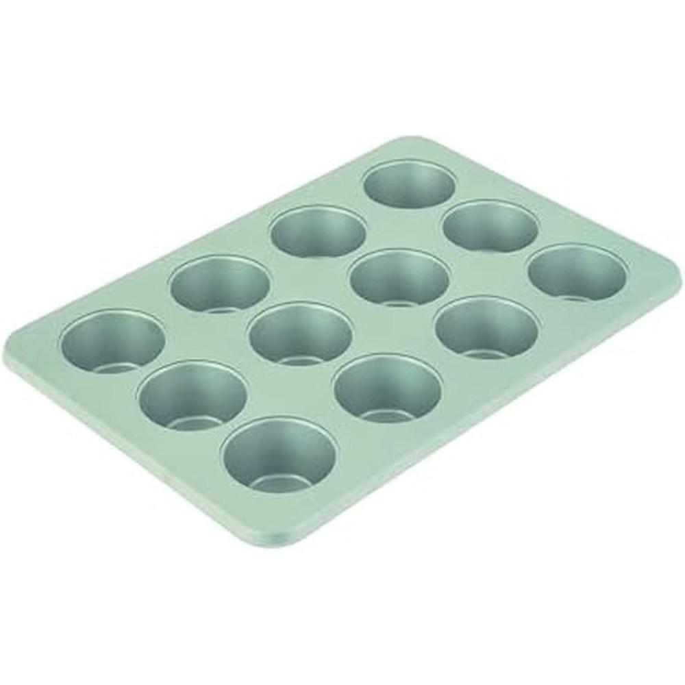 imageKitchenAid 12Cup Nonstick Aluminized Steel Muffin Pan Ink BluePistachio