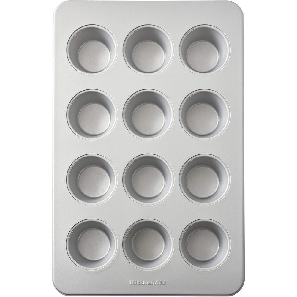 imageKitchenAid 12Cup Nonstick Aluminized Steel Muffin Pan Ink BlueSilver