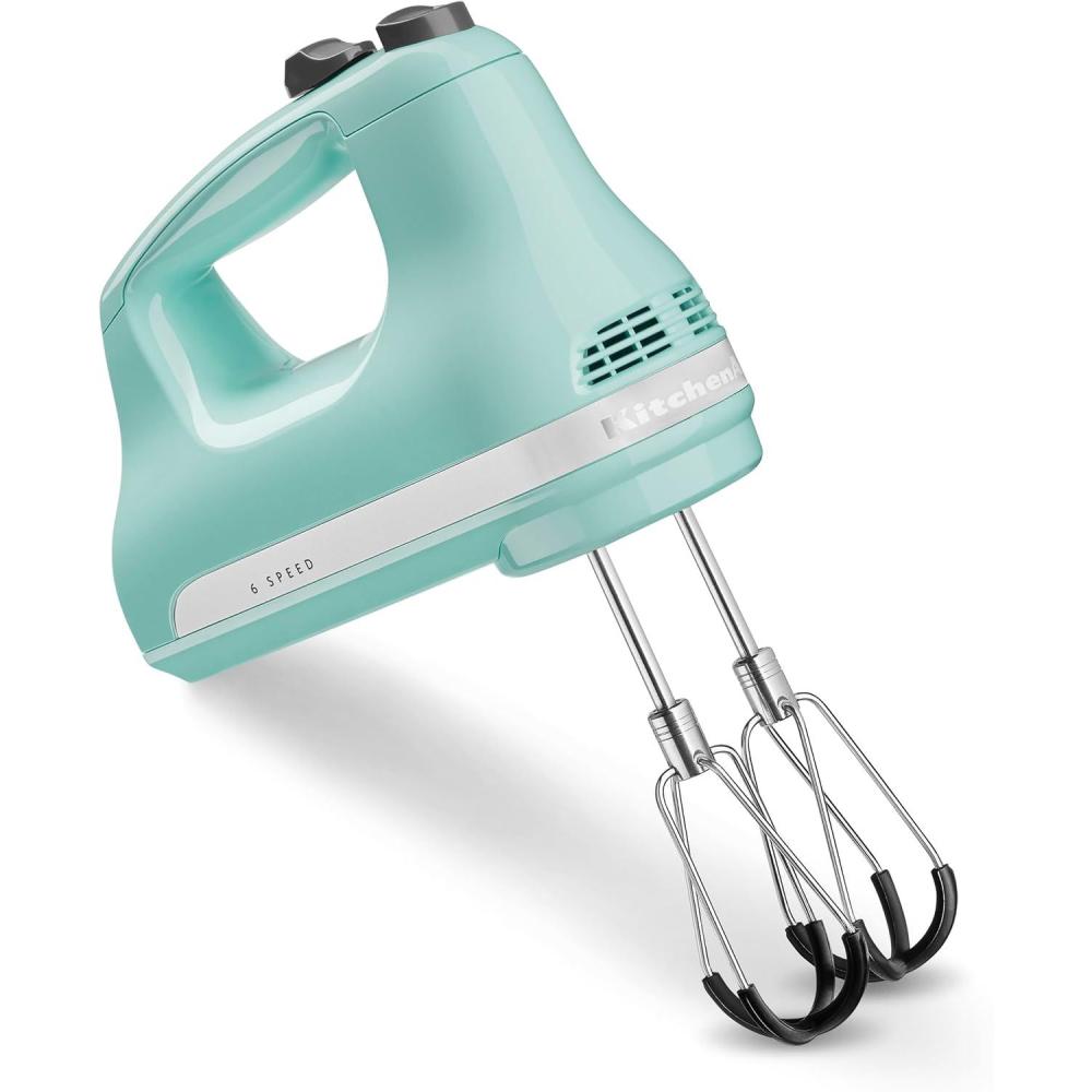 imageKitchenAid 6 Speed Hand Mixer with Flex Edge Beaters KHM6118Ice Blue