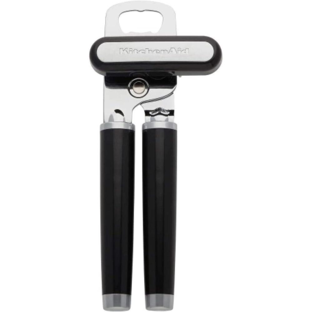 imageKitchenAid Classic Multifunction Can Opener and Bottle Opener Easy to Use Razor Sharp Stainless Steel Cutting Wheel Soft Ergonomic Handles Mineral WaterBlack