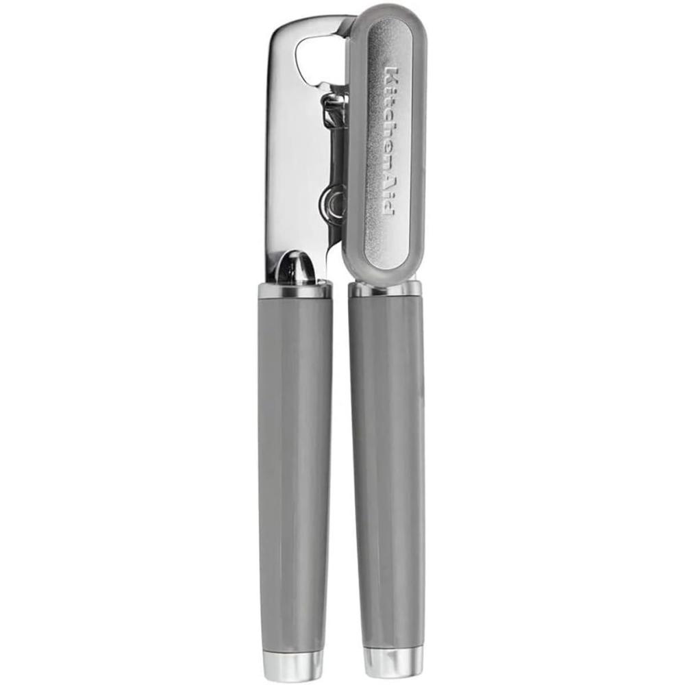 imageKitchenAid Classic Multifunction Can Opener and Bottle Opener Easy to Use Razor Sharp Stainless Steel Cutting Wheel Soft Ergonomic Handles Mineral WaterGray