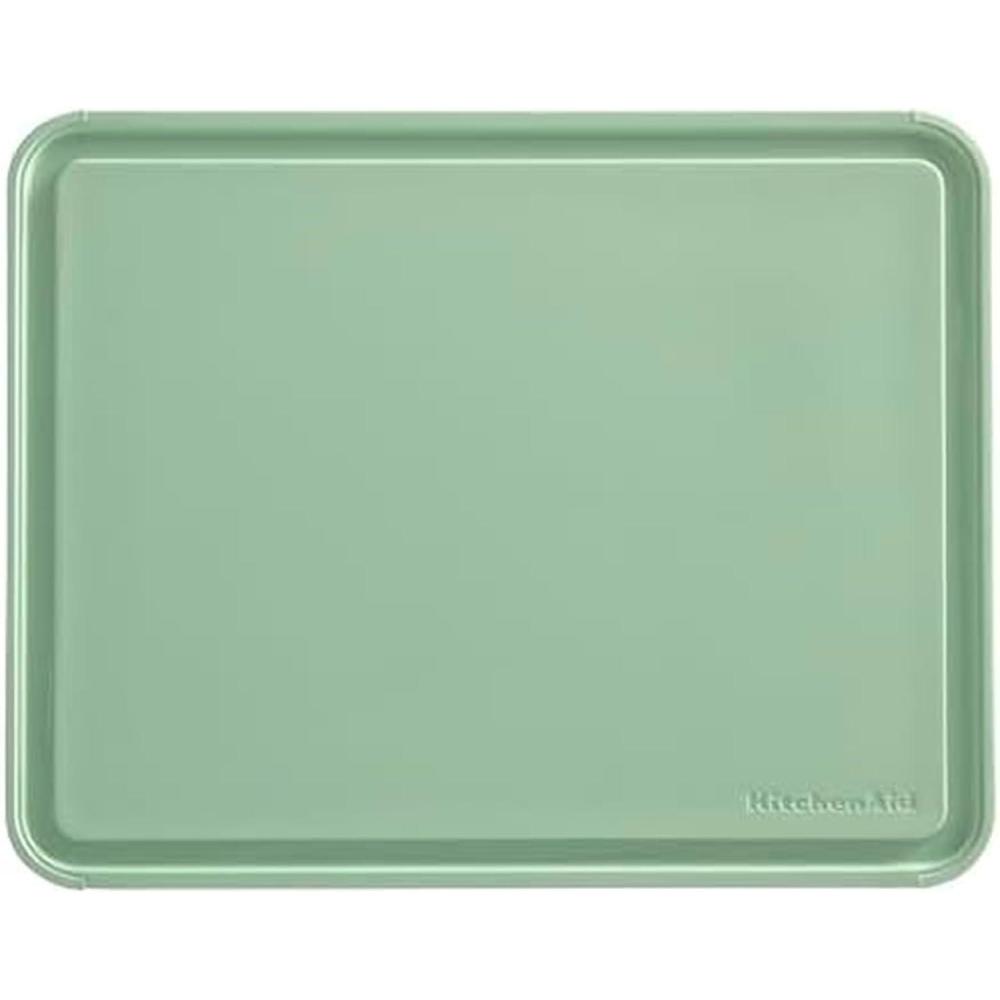 imageKitchenAid Classic Plastic Cutting Board with Perimeter Trench and Non Slip Edges Dishwasher Safe 11 x 14 inch Scorched OrangeGreen