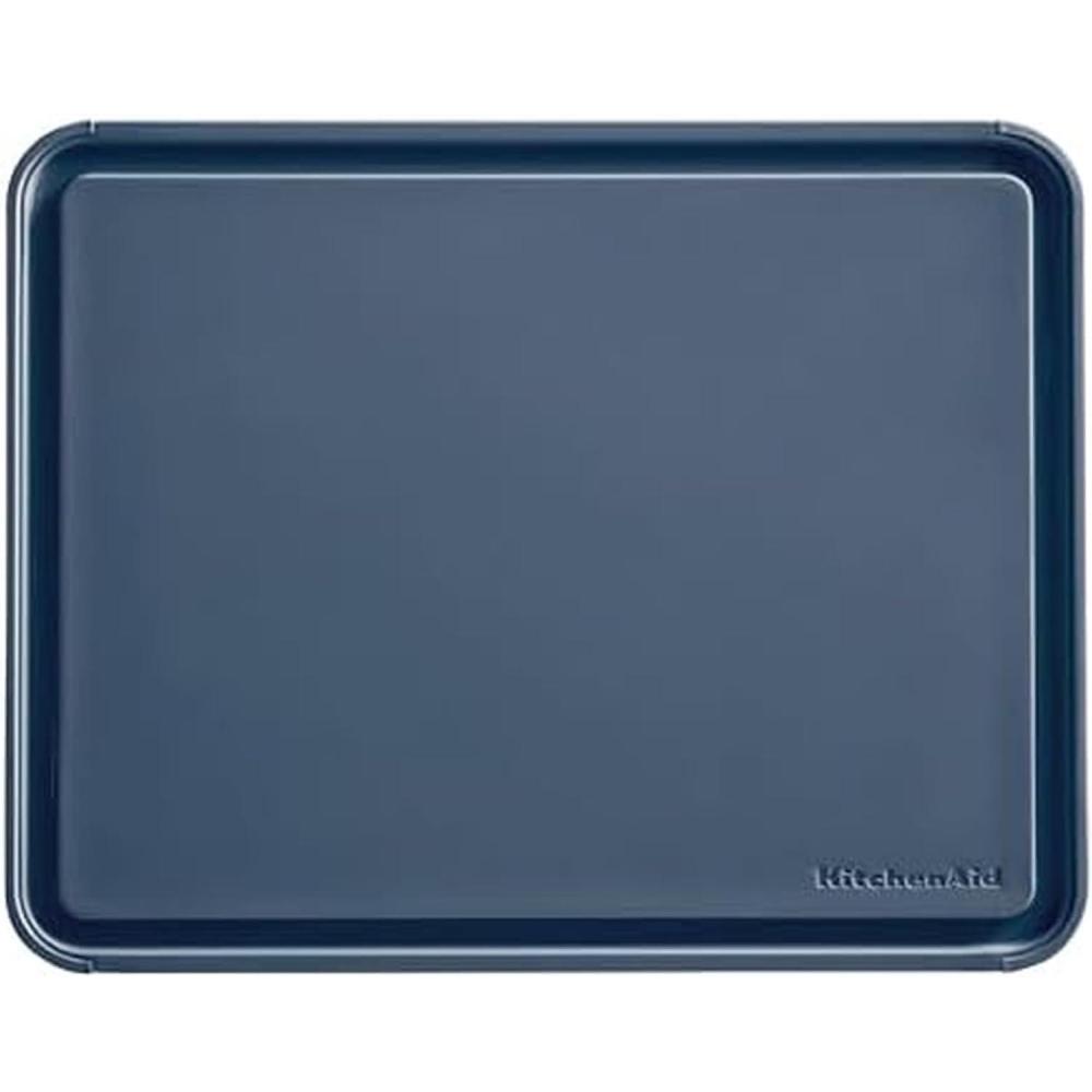 imageKitchenAid Classic Plastic Cutting Board with Perimeter Trench and Non Slip Edges Dishwasher Safe 11 x 14 inch Scorched OrangeInk Blue