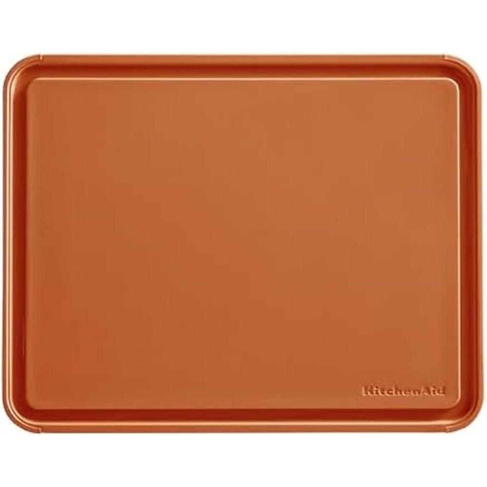 imageKitchenAid Classic Plastic Cutting Board with Perimeter Trench and Non Slip Edges Dishwasher Safe 11 x 14 inch Scorched OrangeScorched Orange