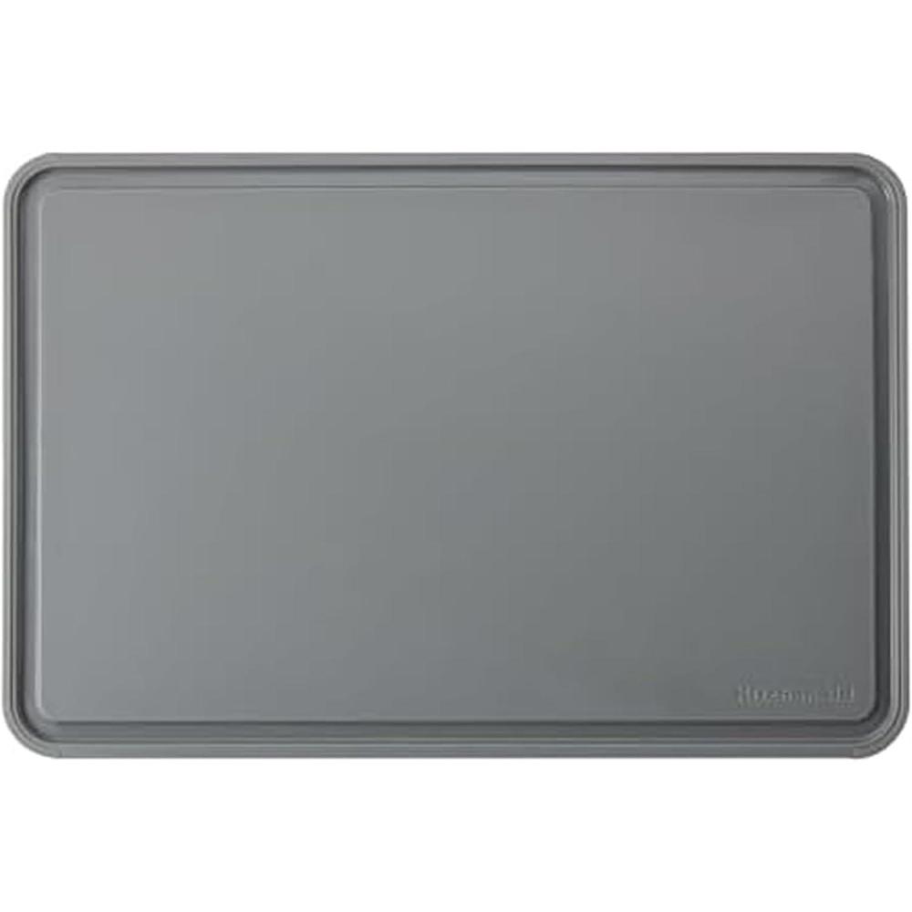 imageKitchenAid Classic Plastic Cutting Board with Perimeter Trench and Non Slip Edges Dishwasher Safe 8 x 10 inch Scorched OrangeGray