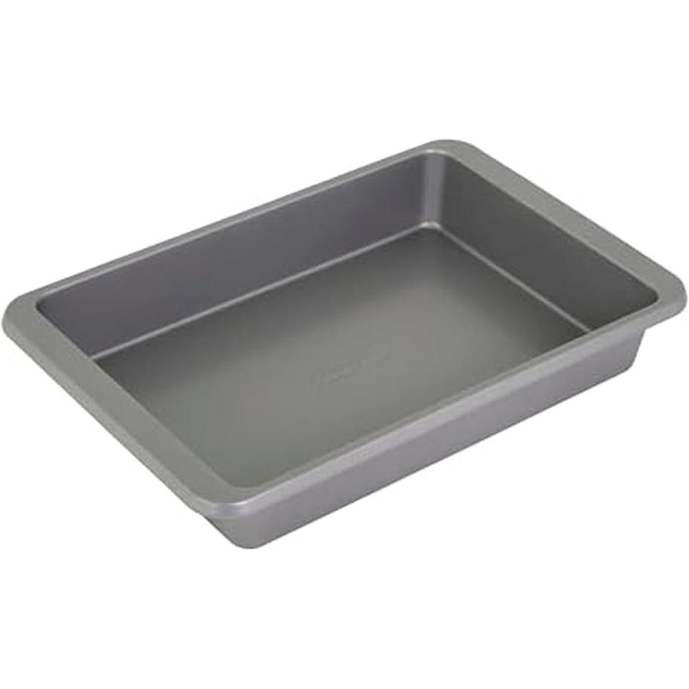 imageKitchenAid Nonstick Swiss Engineered Aluminized Steel Cake Pan Dishwasher Safe Pistachio 9 x 13 InchContour Silver