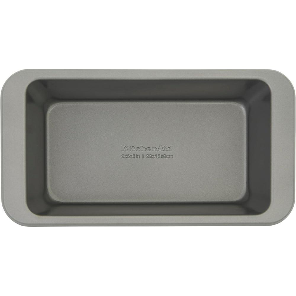 imageKitchenAid Nonstick Swiss Engineered Aluminized Steel Loaf Pan Dishwasher Safe 9 x 5 Inch Ink BlueContour Silver