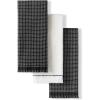 imageKitchenAid Gourmet Series Gridlines Kitchen Towels 3Pack Set 100 Cotton Absorbent Passion Red 18quotx28quotMatte Black