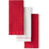 imageKitchenAid Gourmet Series Gridlines Kitchen Towels 3Pack Set 100 Cotton Absorbent Passion Red 18quotx28quotPassion Red