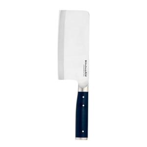 KitchenAid 6 Inch Forged Cleaver, High Carbon Japanese Steel, Eastern Style Ergonomic Handle with Blade Cover, Ink Blue(Ink Blue)
