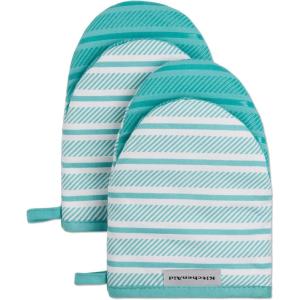 KitchenAid Albany Mini Oven Mitt 2-Pack Set, Ink Blue, 5.5″x8″(Aqua Sky)