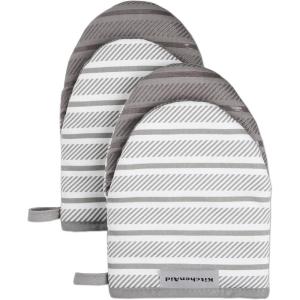 KitchenAid Albany Mini Oven Mitt 2-Pack Set, Ink Blue, 5.5″x8″(Gray)