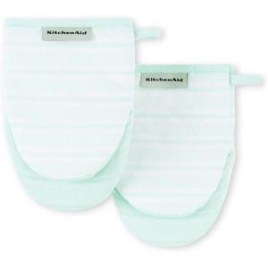 KitchenAid Albany Mini Oven Mitt 2-Pack Set, Ink Blue, 5.5″x8″(Mineral Water)