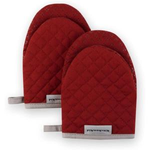 KitchenAid Asteroid Mini Oven Mitt Set, 5.5″x8″, Aqua, 2 Piece(Smoked Paprika Red)