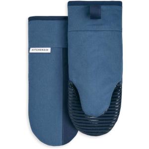 KitchenAid Beacon Two-Tone Non-Slip Oven Mitt Set, Aqua Sky, 5.75″x13″, 2 Piece(Navy/Ink Blue)