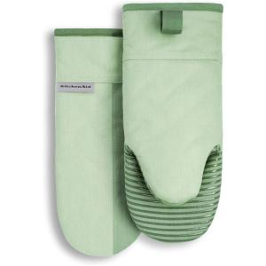 KitchenAid Beacon Two-Tone Non-Slip Oven Mitt Set, Aqua Sky, 5.75″x13″, 2 Piece(Pistachio/Graphite Green)