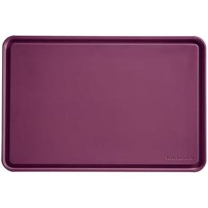 KitchenAid Classic Plastic Cutting Board with Perimeter Trench and Non Slip Edges, Dishwasher Safe, 8 x 10 inch, Scorched Orange(Beetroot)