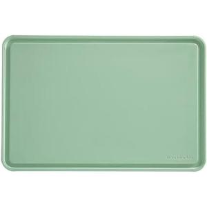 KitchenAid Classic Plastic Cutting Board with Perimeter Trench and Non Slip Edges, Dishwasher Safe, 8 x 10 inch, Scorched Orange(Green)