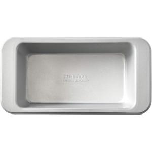 KitchenAid Nonstick Swiss Engineered Aluminized Steel Loaf Pan, Dishwasher Safe, 9 x 5 Inch, Ink Blue(Silver)