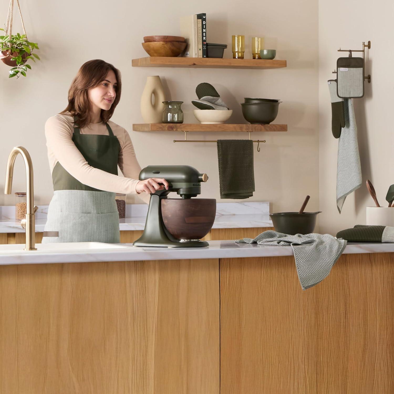 imageKITCHENAID Evergreen Design Series Herringbone Ribbed Soft Silicone Pot Holders 2Pack Set Heat Resistant up to 500F Flexible ampamp Waterproof Deep Forest Green 7quotx10quot