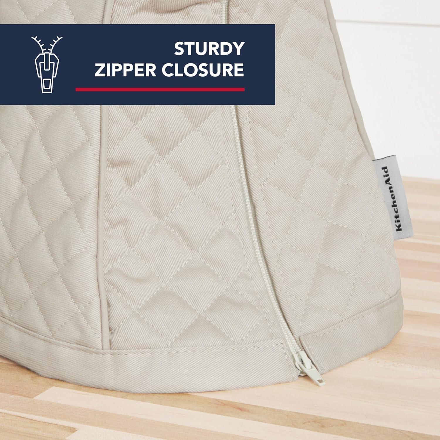 imageKITCHENAID Fitted TiltHead Stand Mixer Cover with Storage Pocket Quilted 100 Cotton144quotx18quotx10quot MilkshakeMilkshake