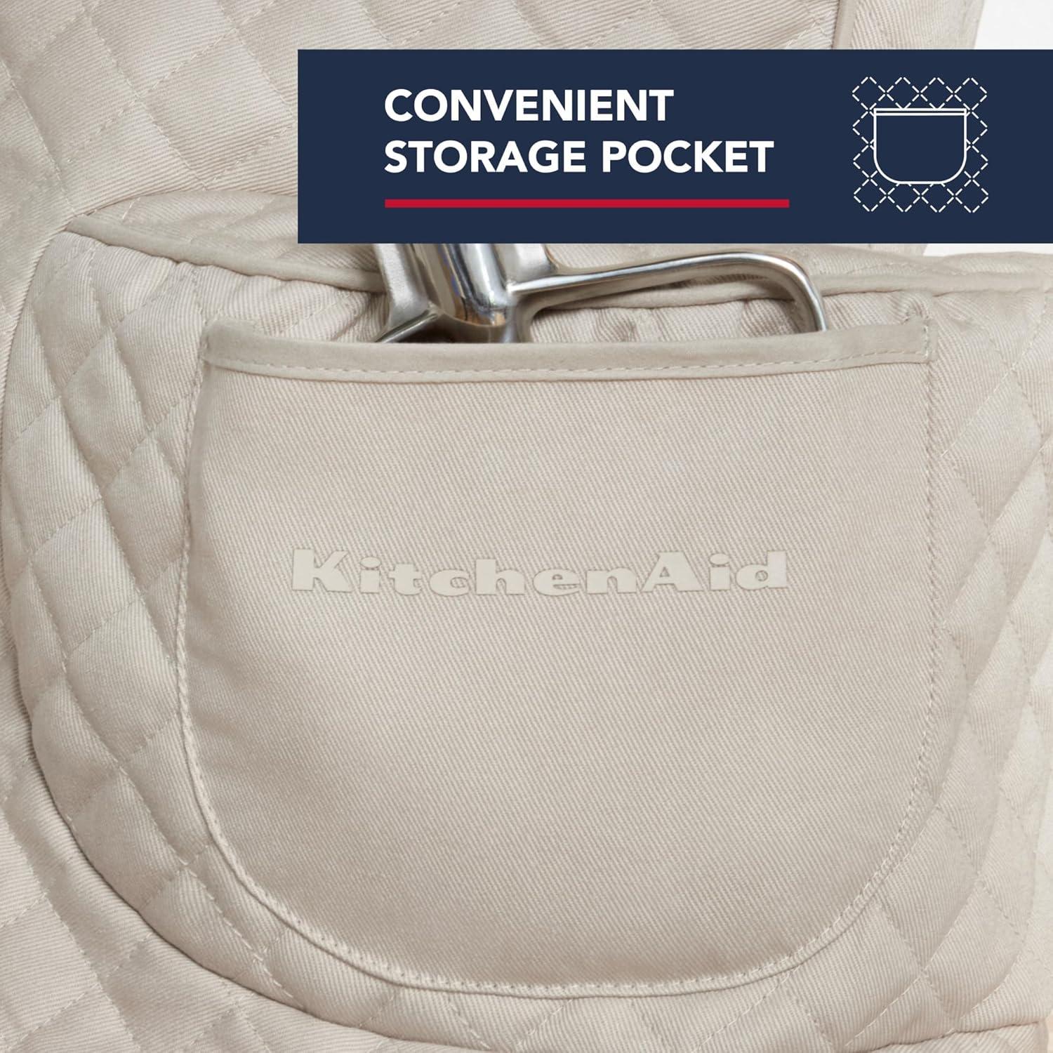 imageKITCHENAID Fitted TiltHead Stand Mixer Cover with Storage Pocket Quilted 100 Cotton144quotx18quotx10quot MilkshakeMilkshake