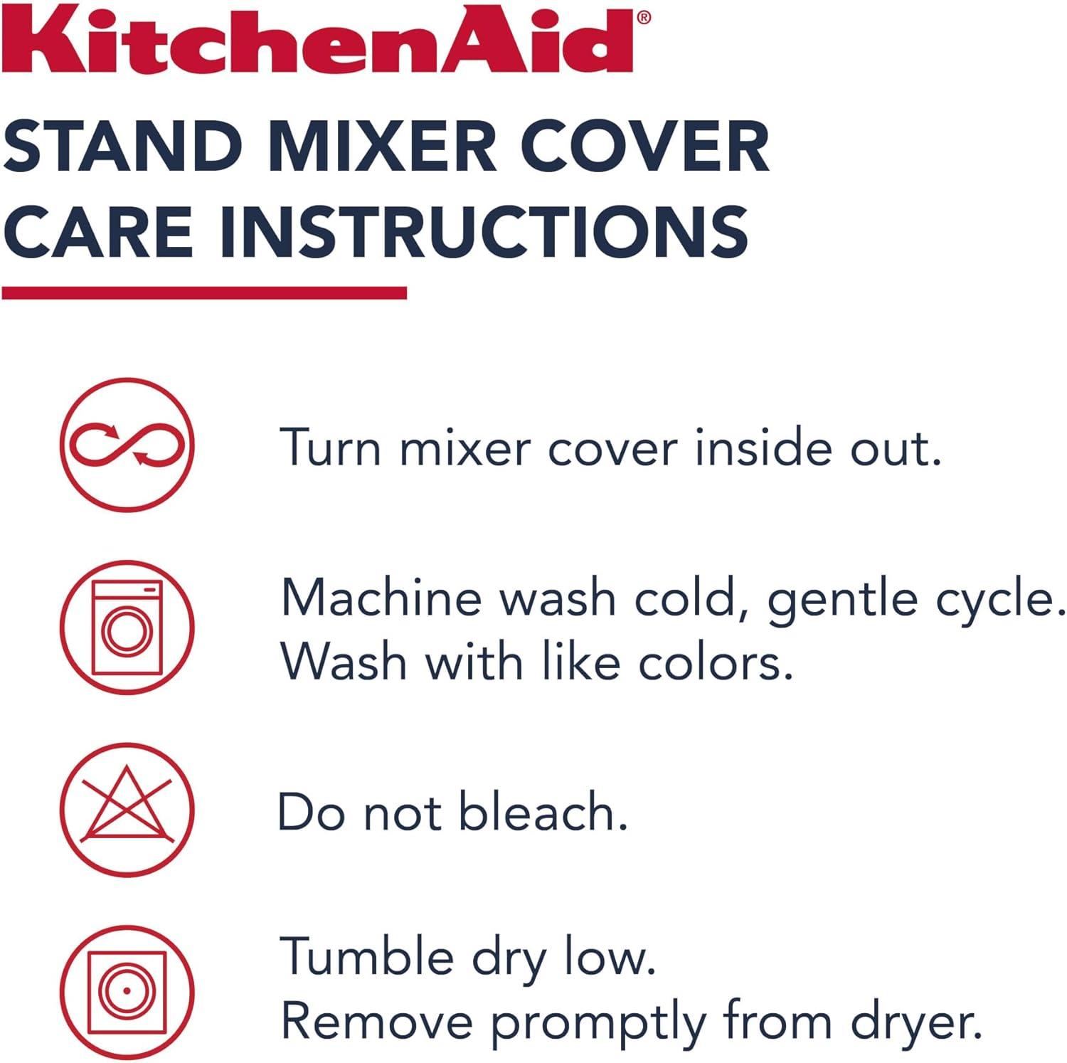 imageKITCHENAID Fitted TiltHead Stand Mixer Cover with Storage Pocket Quilted 100 Cotton144quotx18quotx10quot MilkshakePassion Red