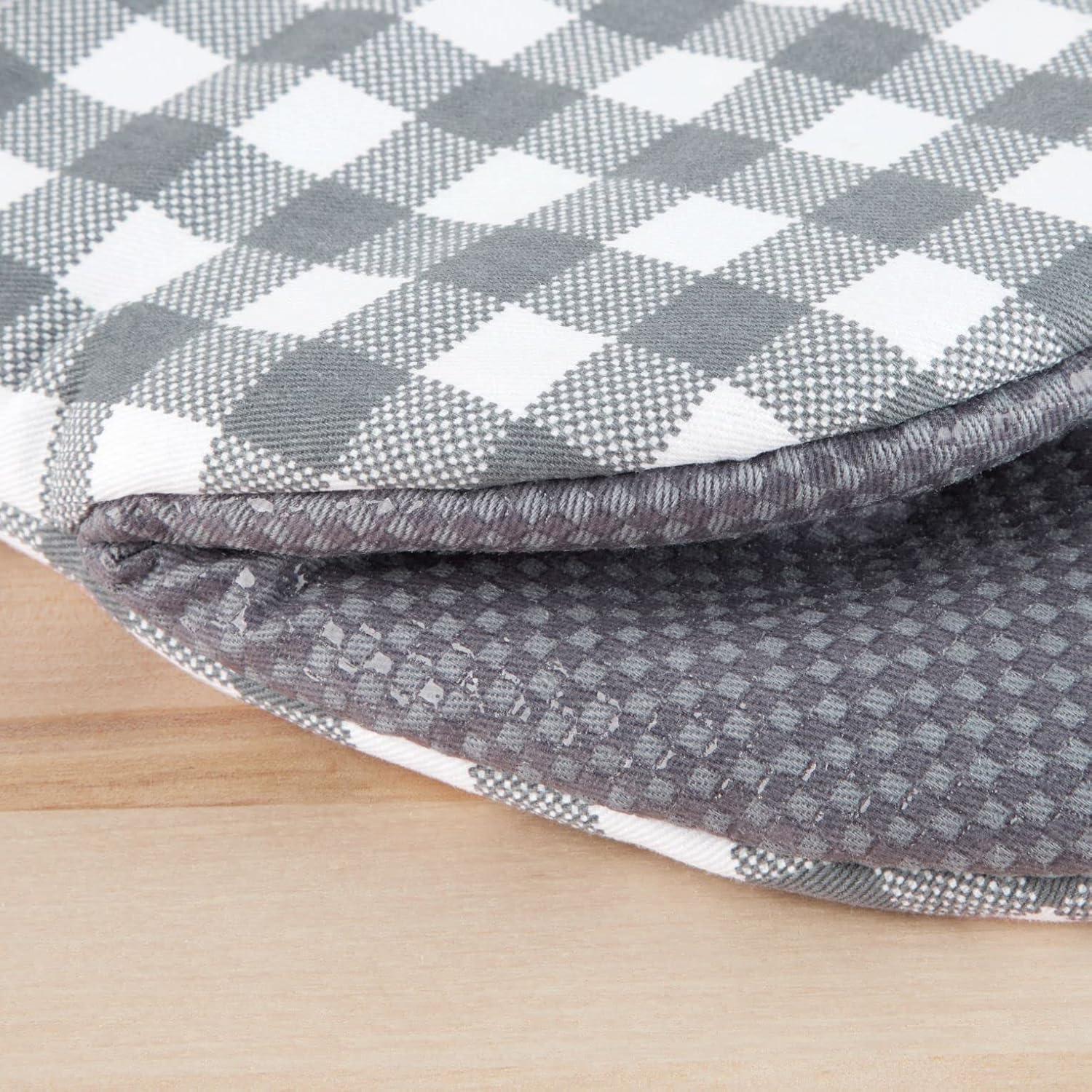 imageKITCHENAID Gingham Mini Oven Mitt 2Pack Set Matte Black 55quotx8quotCharcoal Grey