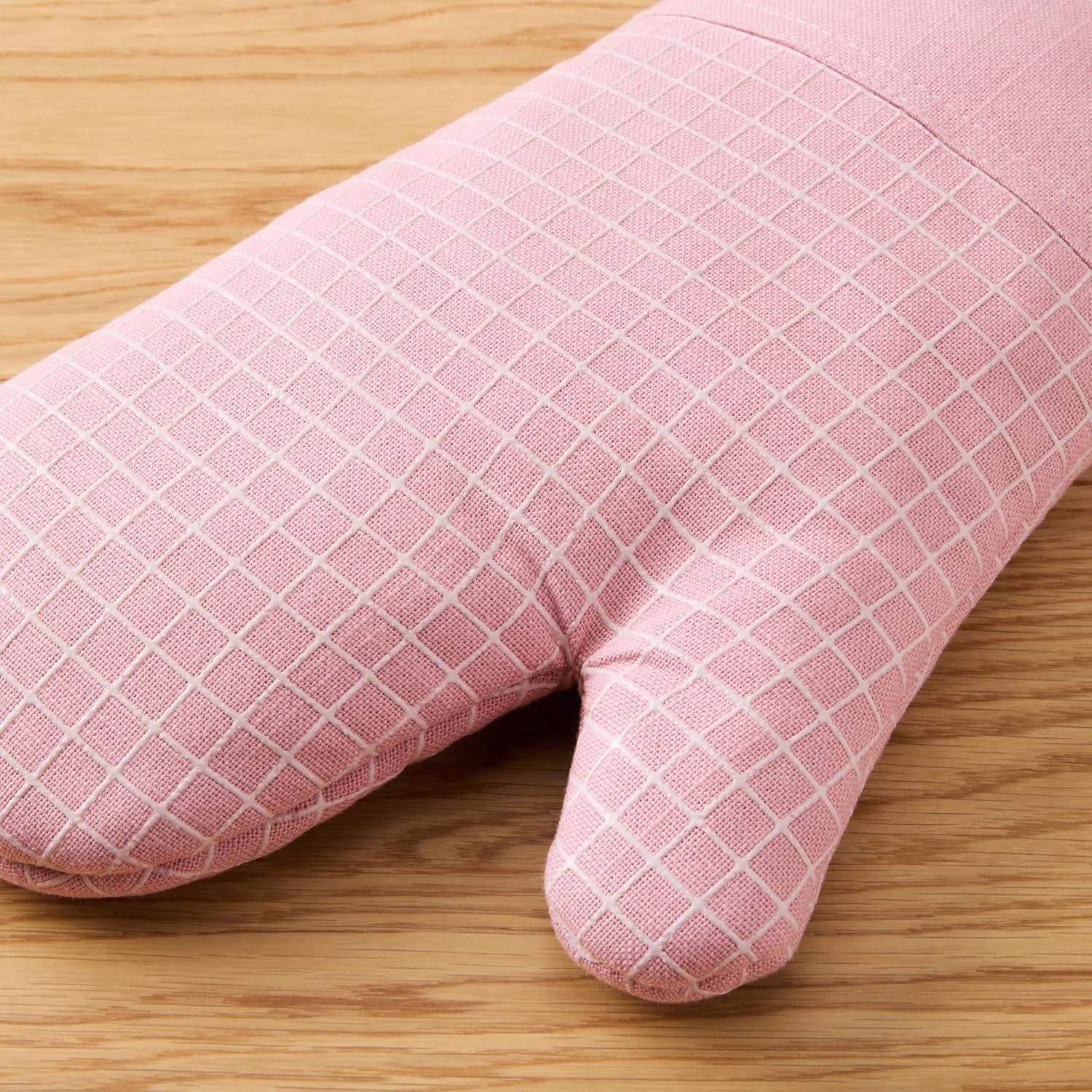 imageKITCHENAID Gourmet Series Gridlines Oven Mitts 2Pack Set Heat Resistant up to 600F Soft Silicone Grip Magnetic Cuff Mineral Water Aqua 7quotx14quotDried Rose