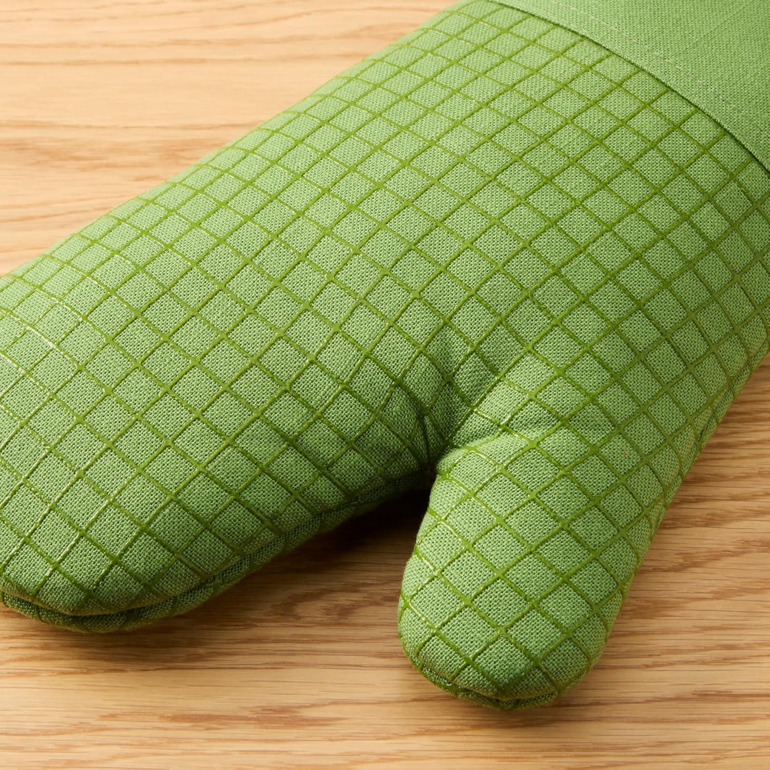 imageKITCHENAID Gourmet Series Gridlines Oven Mitts 2Pack Set Heat Resistant up to 600F Soft Silicone Grip Magnetic Cuff Mineral Water Aqua 7quotx14quotMatcha Green