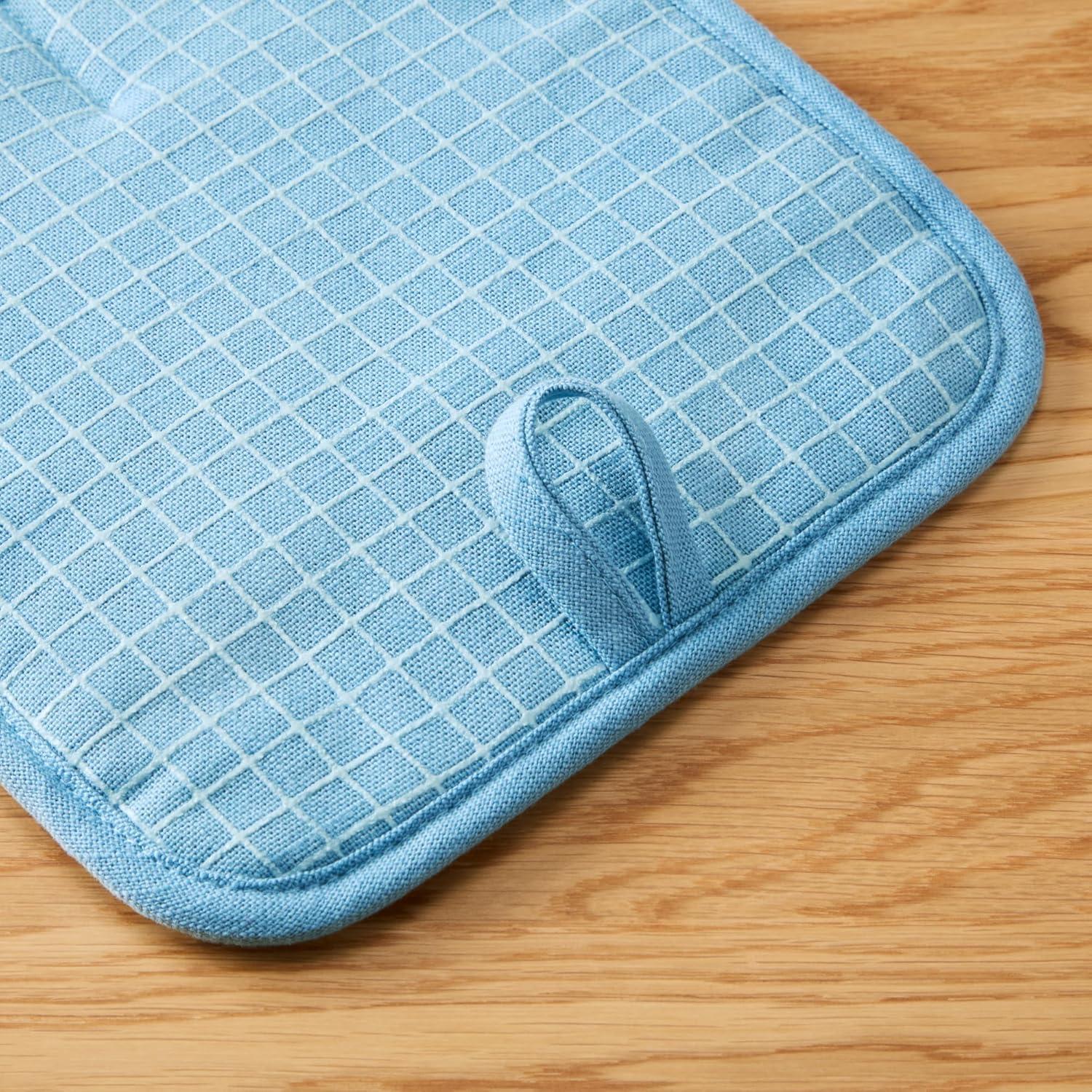 imageKITCHENAID Gourmet Series Gridlines Pot Holders 2Pack Set Heat Resistant up to 600F Soft Silicone Grip Magnetic Cuff Ink Blue 8quotx8quotBlue Velvet