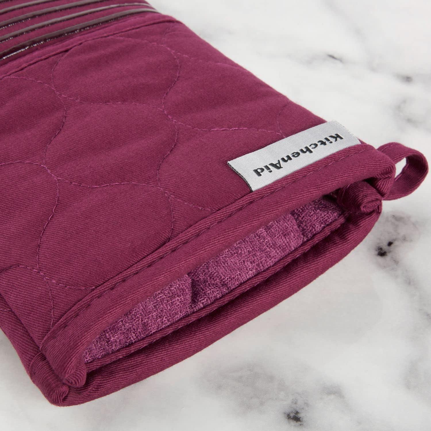 imageKITCHENAID Quilted Cotton Terry Cloth Oven Mitt Pot Holder Kitchen Towel 4Pack Set Heat Resistant Silicone Grip 16quotx26quot 7quotx13quot ampamp 7quotx10quot Aqua SkyBeet