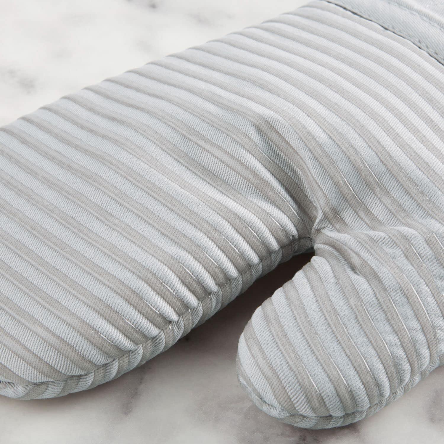 imageKITCHENAID Quilted Cotton Terry Cloth Oven Mitt Pot Holder Kitchen Towel 4Pack Set Heat Resistant Silicone Grip 16quotx26quot 7quotx13quot ampamp 7quotx10quot Aqua SkyMatte Grey