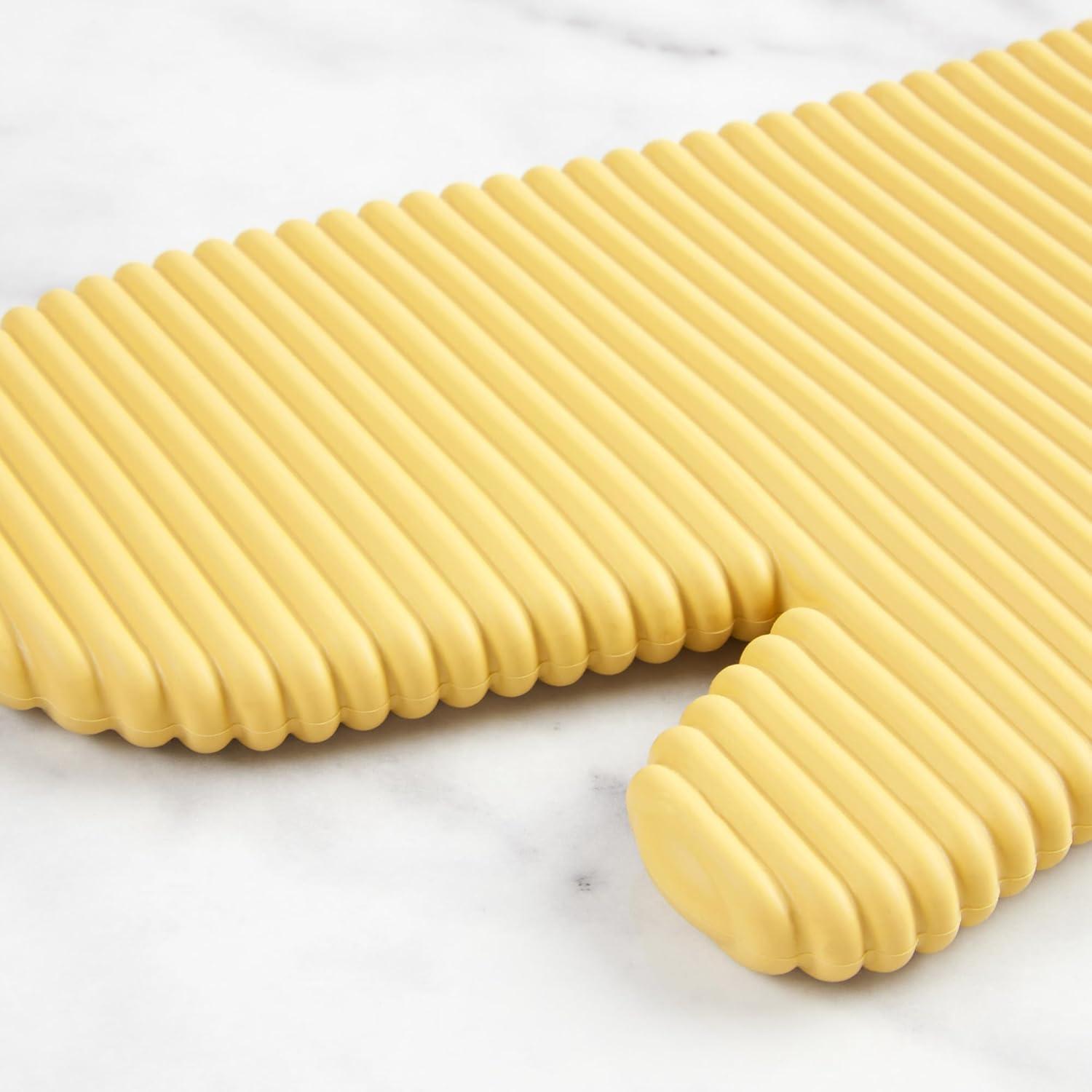 imageKITCHENAID Ribbed Soft Silicone Oven Mitt 2Pack Set 75quotx13quot Mineral Water AquaButter Yellow