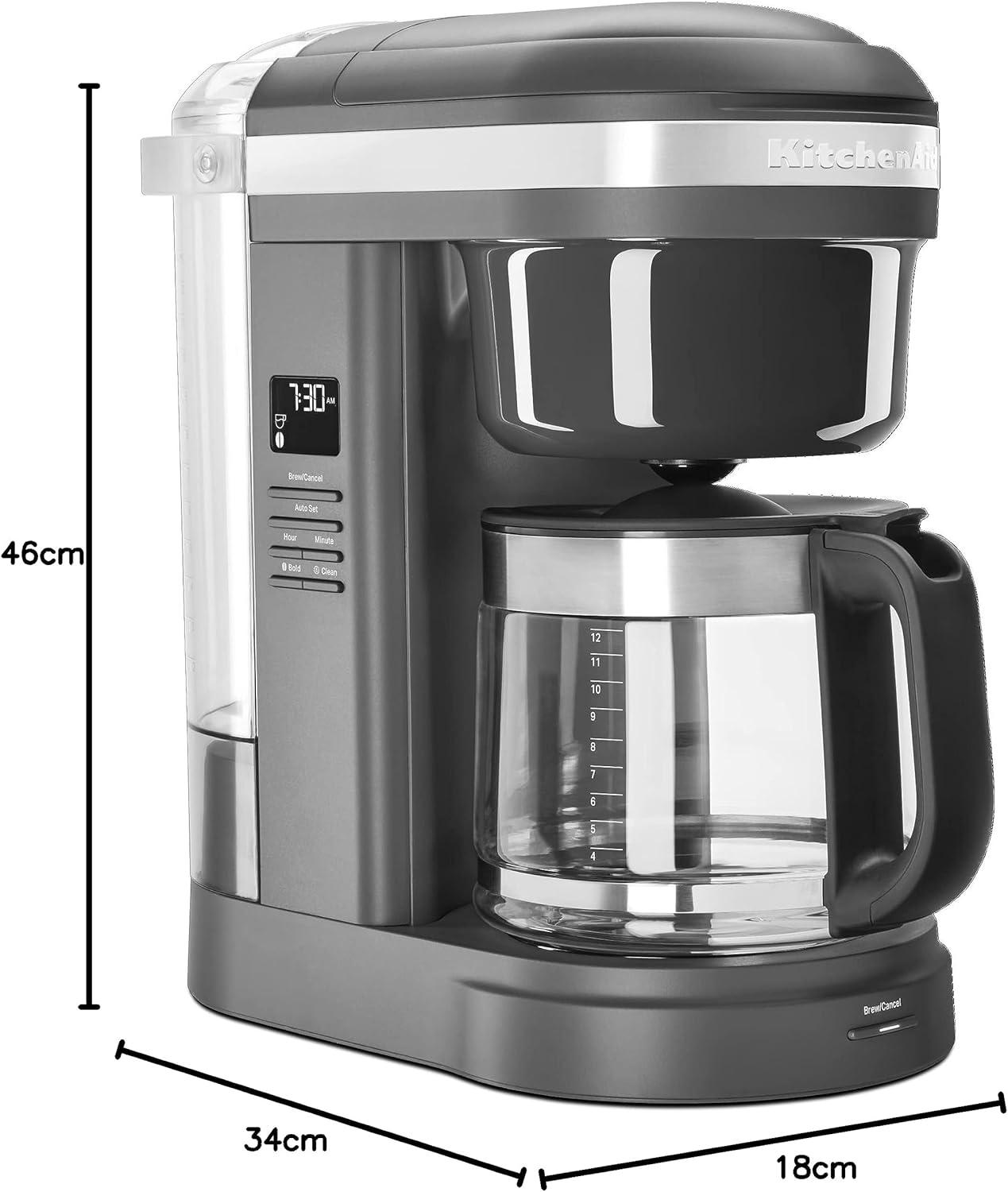 imageKitchenAid 12 Cup Drip Coffee Maker with Spiral Showerhead KCM1208Matte Grey